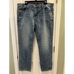 Lucky Brand 221 Original Straight Jeans Men Size 38x32 Faded Denim Medium Wash